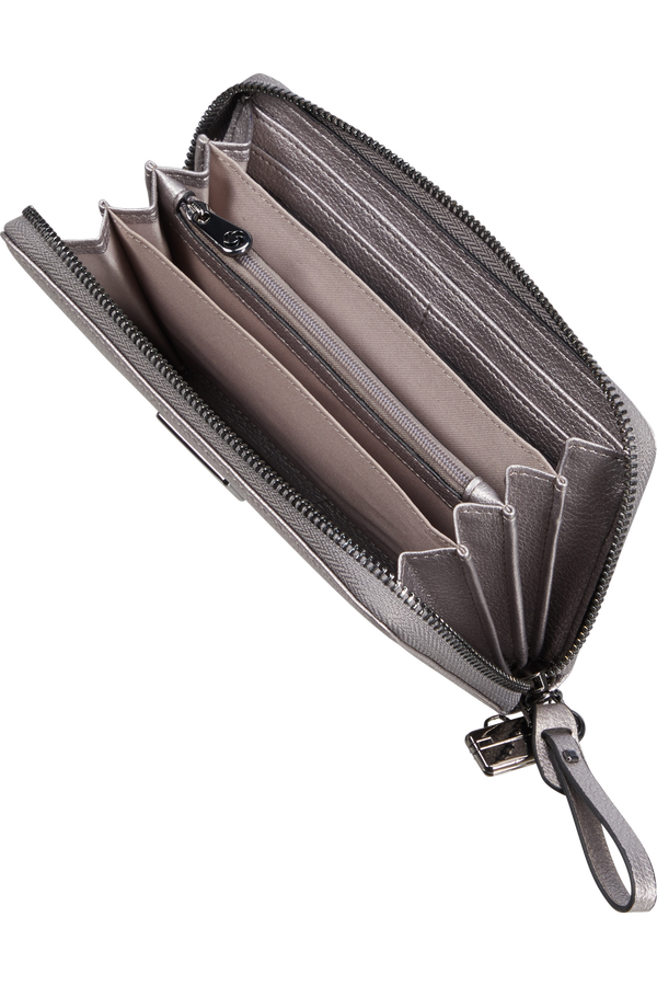 Samsonite Karissa 2.0 Slg 419 - L ZIP AROUND PU L  Silver Samsonite Karissa 2.0 Slg 419 - L ZIP AROUND PU L  Silver