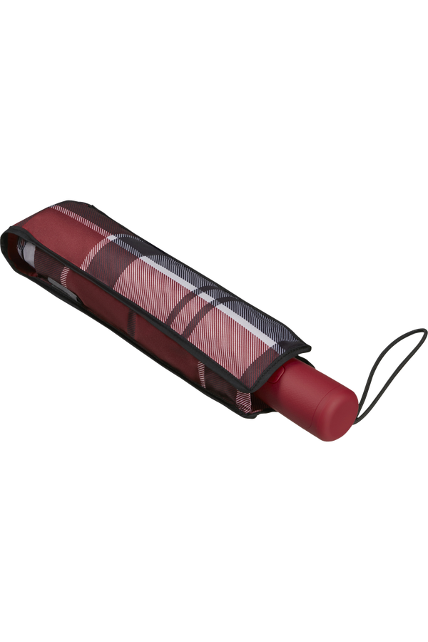 Samsonite Alu Drop S Safe 3 Sect. Auto O/C  Dark Red Check