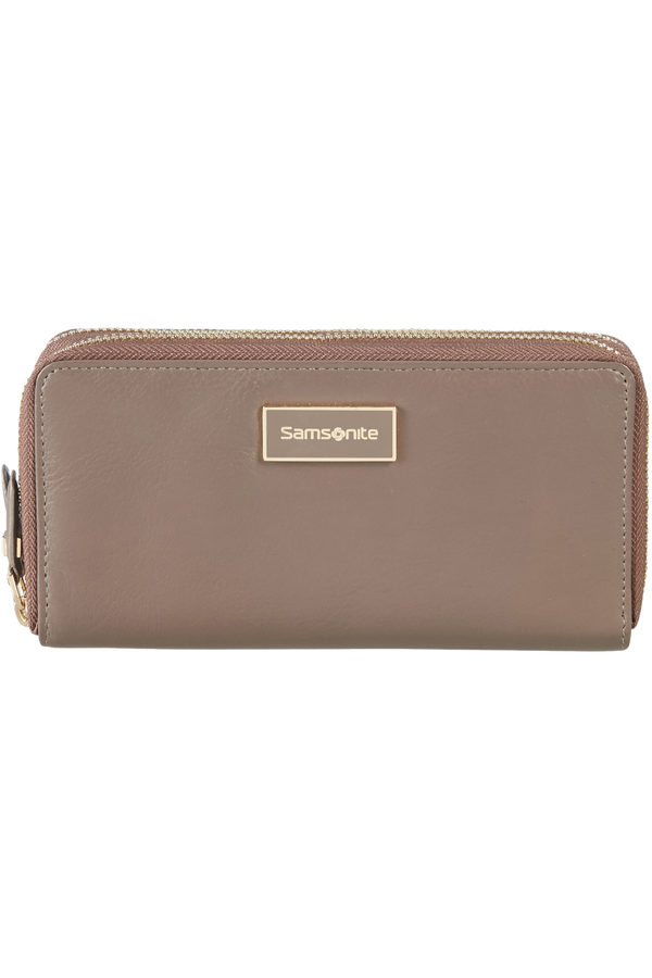 Samsonite Karissa Lth Slg Double Zip Around L Army Grey Samsonite Karissa Lth Slg Double Zip Around L Army Grey