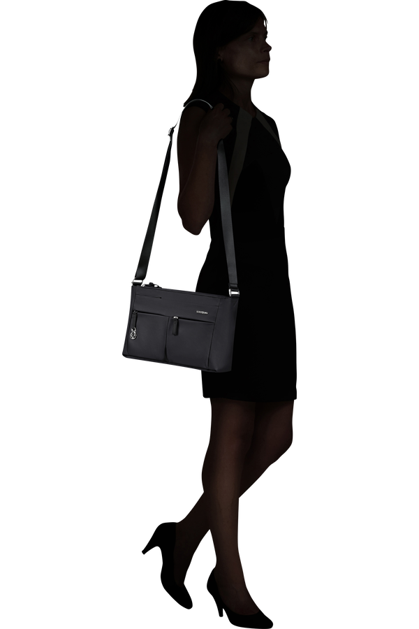 Samsonite Move 5.0 Horiz. Shoulder Bag + Flap  Black Samsonite Move 5.0 Horiz. Shoulder Bag + Flap  Black