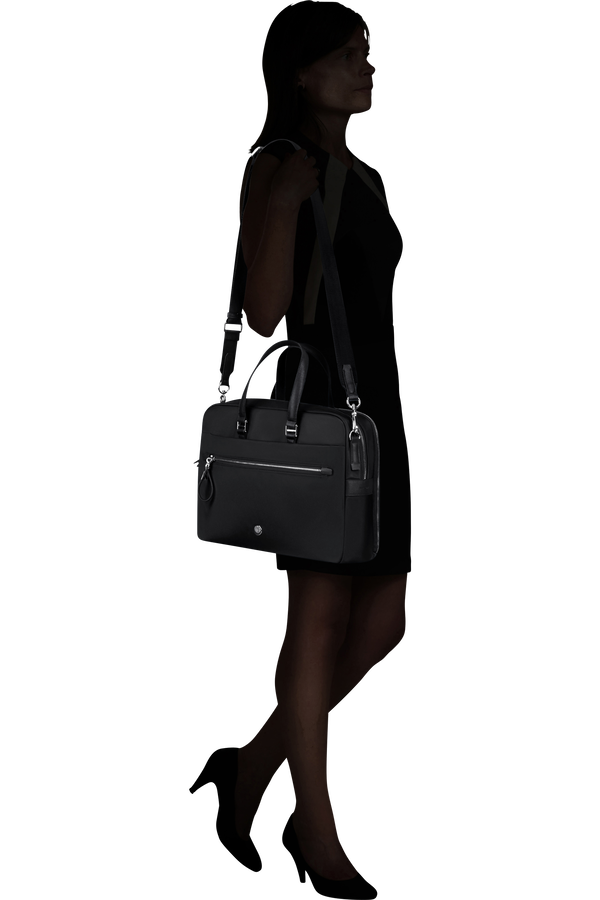 Samsonite Karissa Evo Bailhandle 15.6' 2 Comp  Black Samsonite Karissa Evo Bailhandle 15.6' 2 Comp  Black