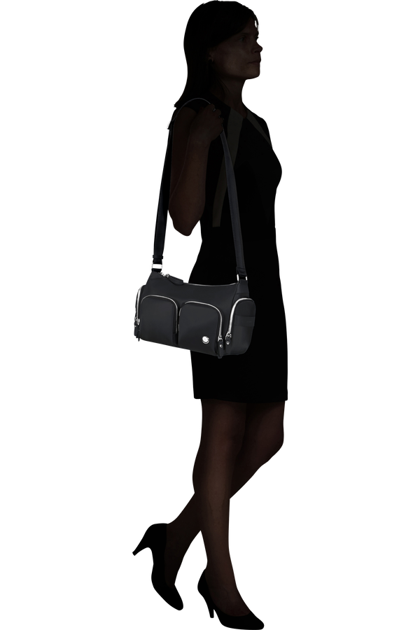 Samsonite Karissa Evo Shoulder Bag Multi Pkt  Black Samsonite Karissa Evo Shoulder Bag Multi Pkt  Black