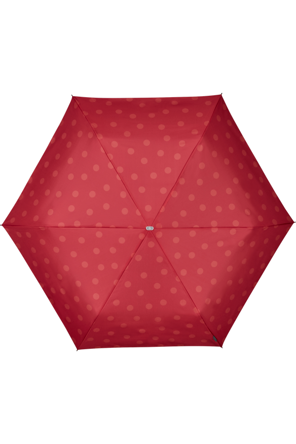 Samsonite Alu Drop S 3 Sect. Manual Flat  Sunset Red Polka Dots